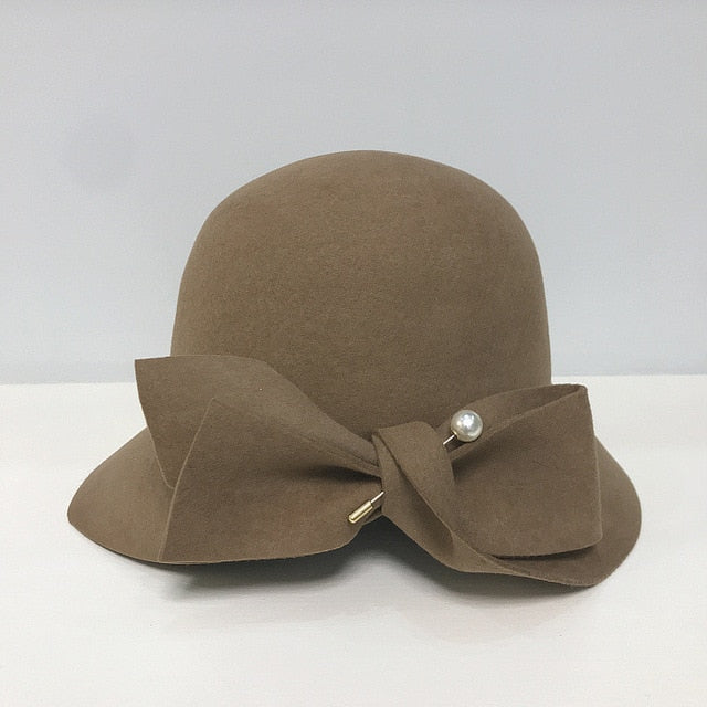 Années 30 Chapeau Glamour Gatsby Taupe - Ma Penderie Vintage