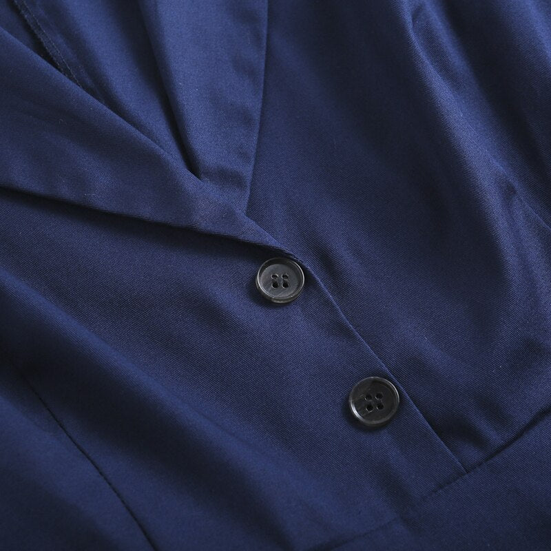 Années 40 Robe De Jour Classique Rétro Bleu - Ma Penderie Vintage