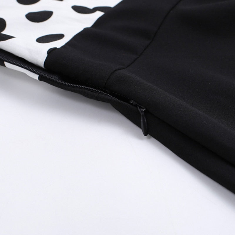 Années 50 Robe Évasée Rétro Pois Classique Noir et Blanc - Ma Penderie Vintage