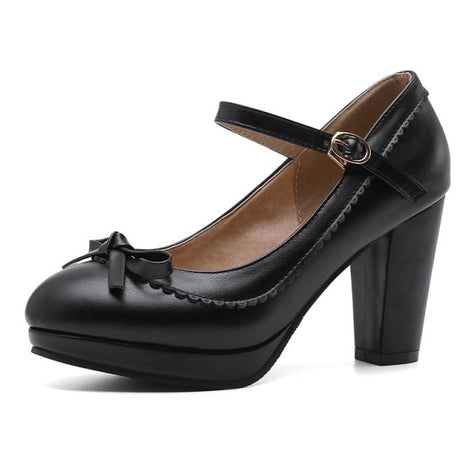 Années 50 Monochrome Chaussures À Talon Rétro Unies - Ma Penderie Vintage