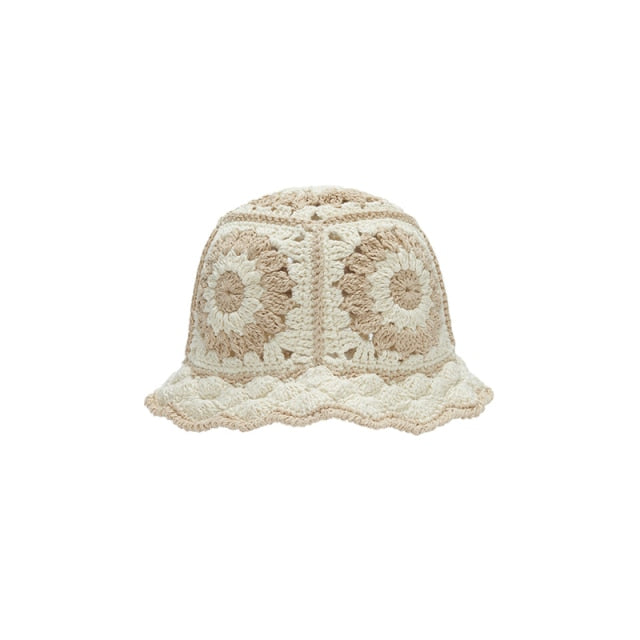 Années 20 Chapeau Cloche Crochet Rétro Beige - Ma Penderie Vintage