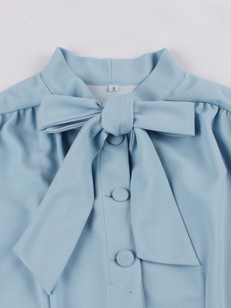 Années 60 Robe Évasée Rétro La Parisienne Bleu - Ma Penderie Vintage