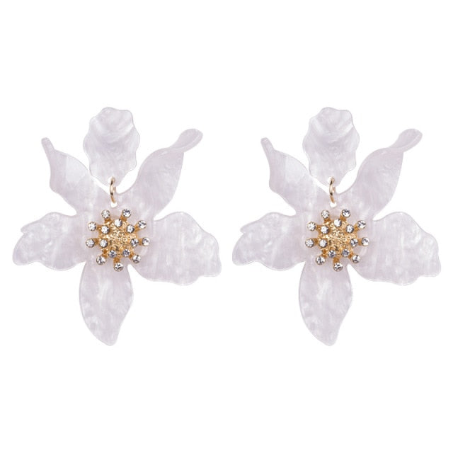 <tc>1930's</tc> Retro Resin Flower Earrings